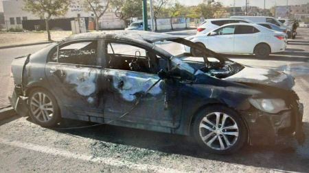 تصريح مدع ضد شابين من سكان تل السبع بإحراق سيارة حارس نقطة الشرطة